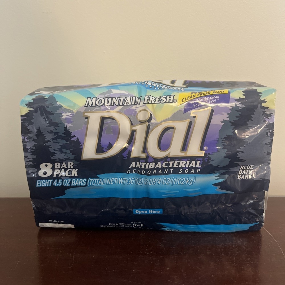 Vtg Dial Mountain Fresh Bar Soap Antibacterial Deodorant 8 Bars NOS 4.5 oz